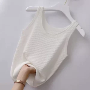 Ice silk breathable inner layer, 80-200 pounds suspender thread vest, women’s plus size slim fit outer layer, inner layer bottom layer shirt (W1)