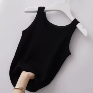 Ice silk breathable inner layer, 80-200 pounds suspender thread vest, women’s plus size slim fit outer layer, inner layer bottom layer shirt (b1)
