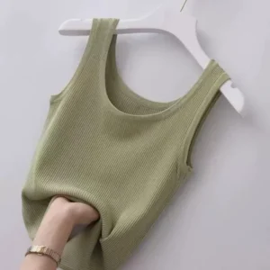 Ice silk breathable inner layer, 80-200 pounds suspender thread vest, women’s plus size slim fit outer layer, inner layer bottom layer shirt (g1)
